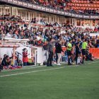 El tècnic del Nàstic de Tarragona; Cristóbal Parralo, donant instruccions des de la banqueta.