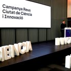 El regidor de Promoció Econòmica, Josep Baiges, durant la presentació de la marca de Reus ciutat de ciència i innovació.