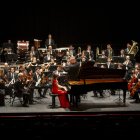 Anna Fedorova, amb Rune Bergmann i la Franz Schubert Filharmonia, durant el primer moviment del Rakhmàninov ahir al vespre.