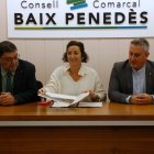 La consellera d’Economia i Finances, Alícia Romero, al Consell Comarcal del Baix Penedès.