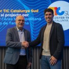 El president de l'Associació per l'Impuls Metropolità, Roc Muñoz, i el president del TIC Sud, Pablo Mazón.