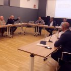 Reunió de la Taula per l’impuls del nou hospital universitari de les Terres de l'Ebre a la delegació del Govern, a Tortosa.