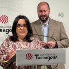 La consellera Gemma Fusté amb el portaveu d'ERC, Xavi Puig.