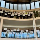 Imatge dels treballadors durant l’última mobilització.