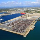 Imatge aèria del Moll d'Andalusia del Port de Tarragona.