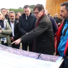 El president Illa visitant les obres de captació