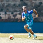 Josep Calavera durant un entrenament amb el Tenerife.