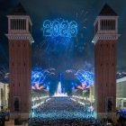 Celebracio de Cap d'Any a l'avinguda Maria Cristina de Barcelona.