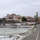 Imatge panoràmica de Barberà de la Conca, nevat