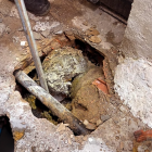 Imatge d'un embús causat per tovalloletes.