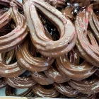 Imagen de los churros de chocolate de la Xurreria Ivette.