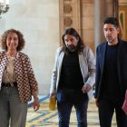 La portaveu d'ERC al Parlament, Ester Capella, i el portaveu dels Comuns al Parlament, David Cid
