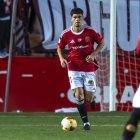 El jugador del Nàstic i únic central disponible, Enric Pujol, durant un partit d’aquesta temporada.