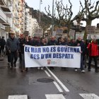 Els pescadors es manifesten a Blanes en contra de la normativa europea sobre el reglament de control