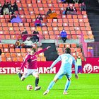 Un dels darrers fitxatges del Nàstic, Hugo Pérez, durant el duel contra l’Ibiza.