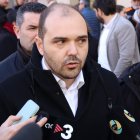 El conseller en funcions de President, Albert Dalmau, en una atenció a mitjans