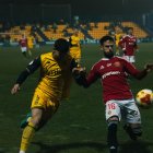 Moi Delgado durant el partit contra l'Alcorcón.