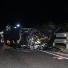 Imatge d'arxiu d'un cotxe implicat en un accident de trànsit a la C-14 a Artesa de Segre