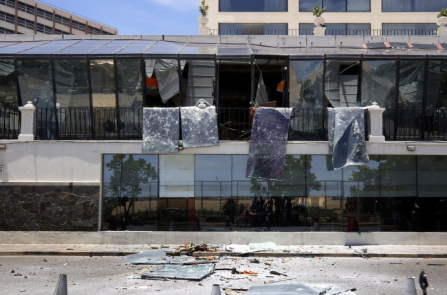 Imatge del Kingsbury Hotel on hi ha hagut una de les explosions.