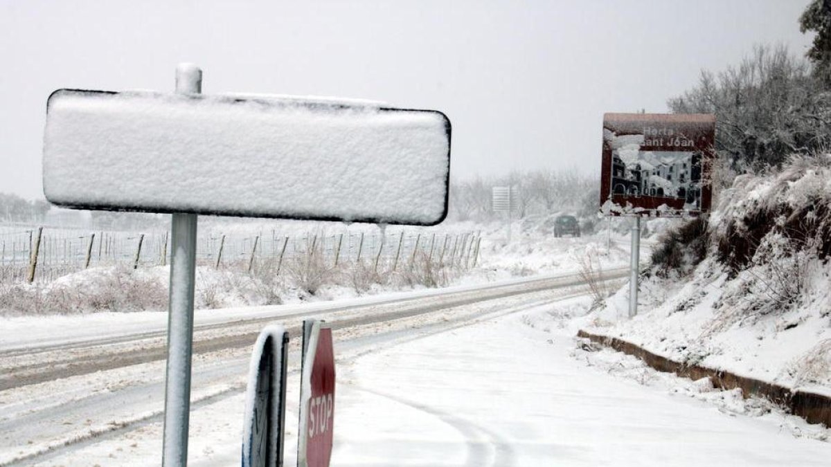 Imatge d'arxiu d'una nevada a Horta de Sant Joan