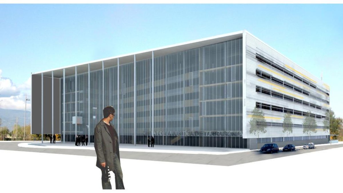 Imatge virtual de la construcció del nou Fòrum de la Justícia de Tarragona.