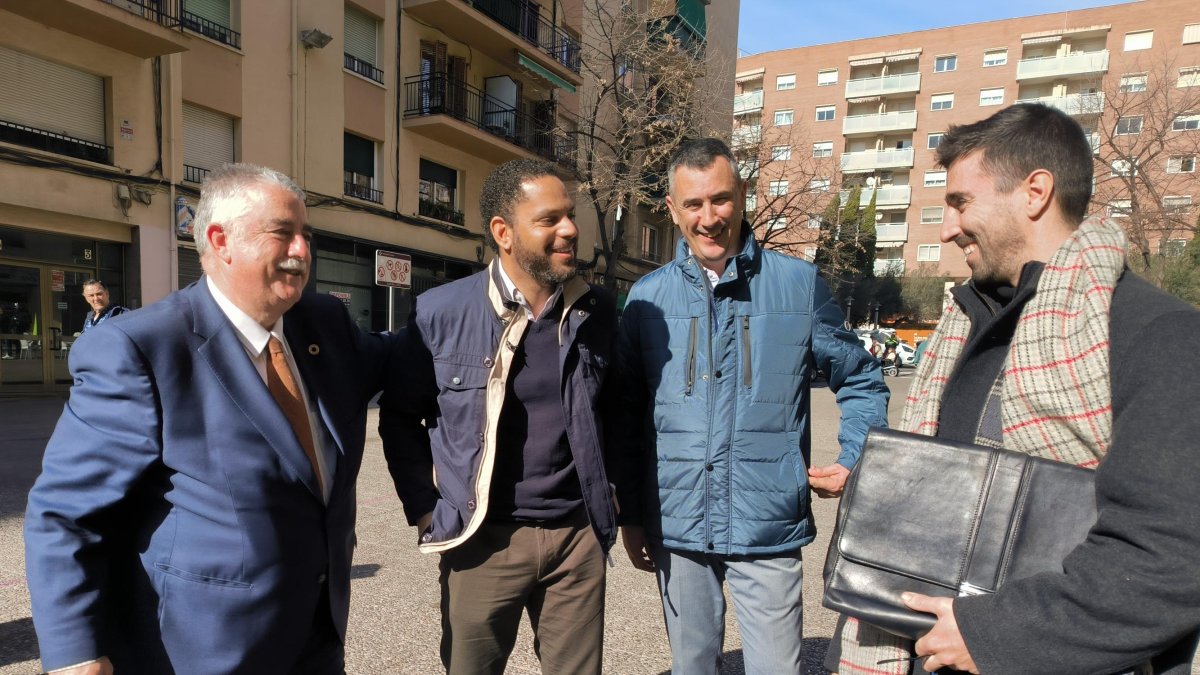 Pardo (a l'esquerra) i Javier Vaquero (a la dreta) amb Ignacio Garriga.