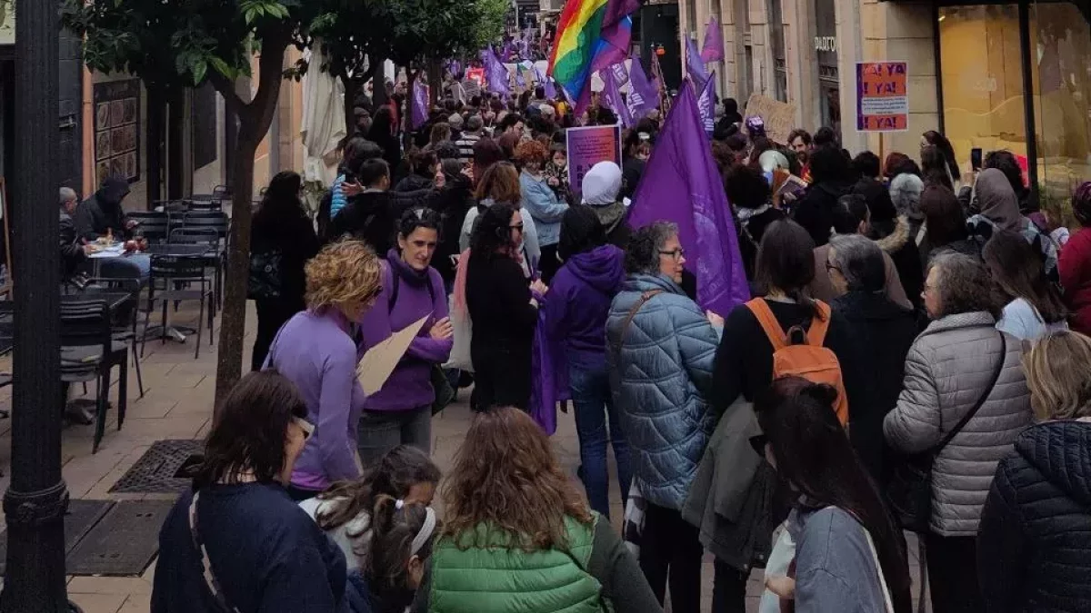 Imatge de la manifestació unitària del 8-M, en una imatge d'arxiu.