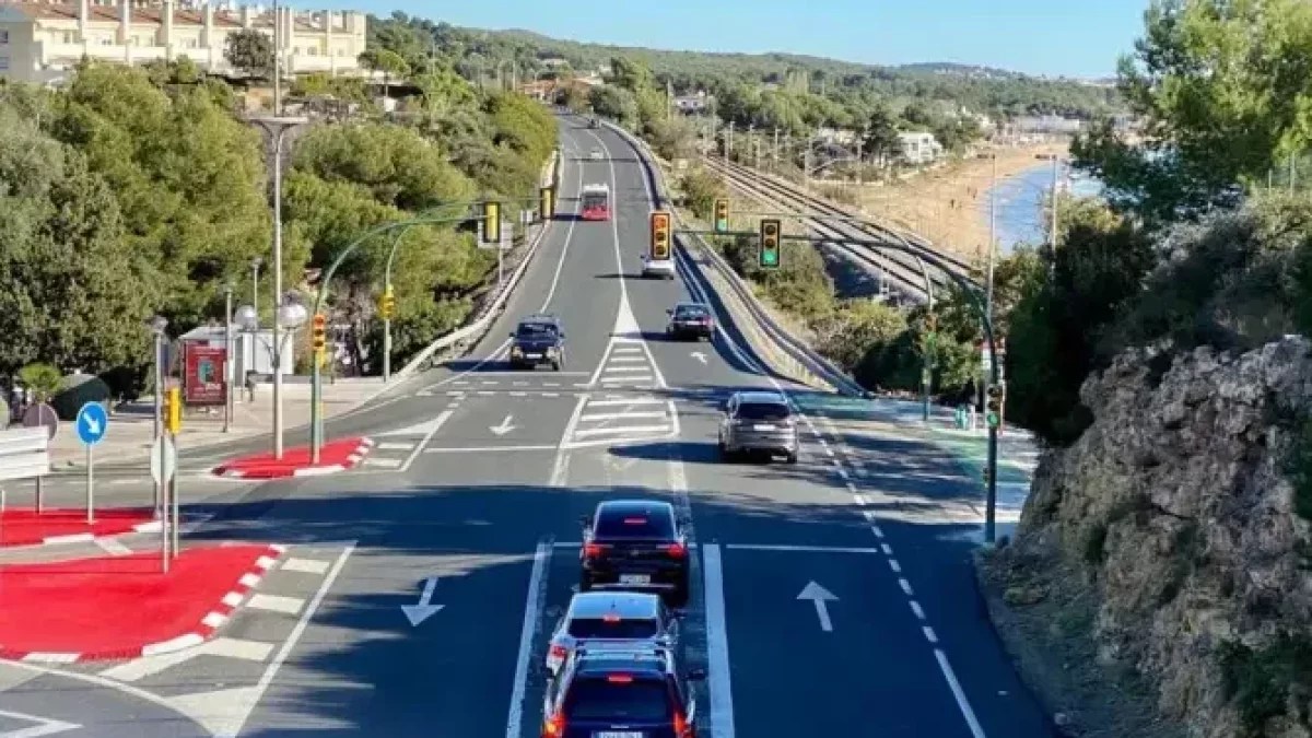 Imatge de l'N340 entre Tarragona i Altafulla.