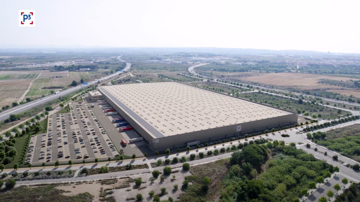 Render de les infraestructures que P3 Logistic Parks vol construir a Reus.