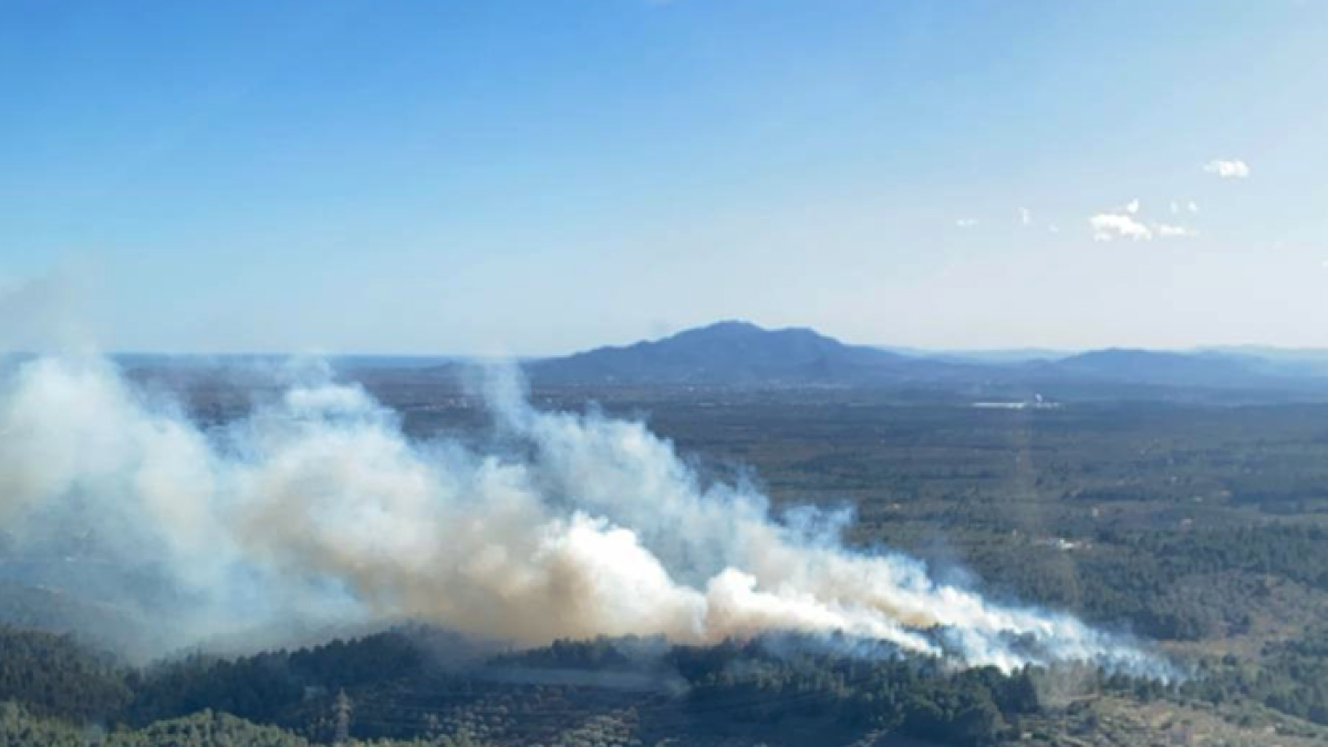 Imatge aèria de l'incendi del Perelló.