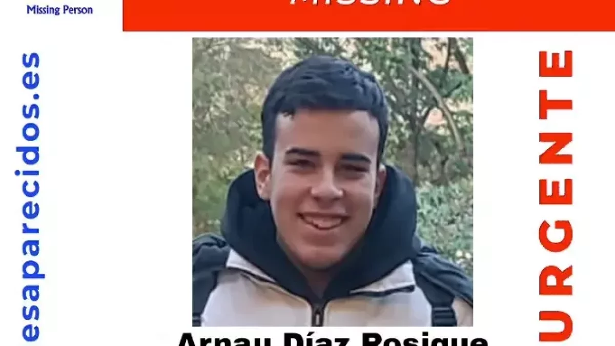 Imagen de Arnau difundida por Sos Desaparecidos.