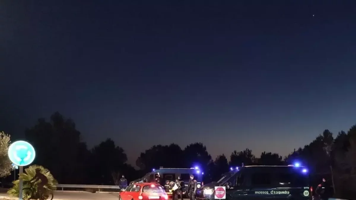 Imatge del dispositiu policial a l'N-420 a Reus.