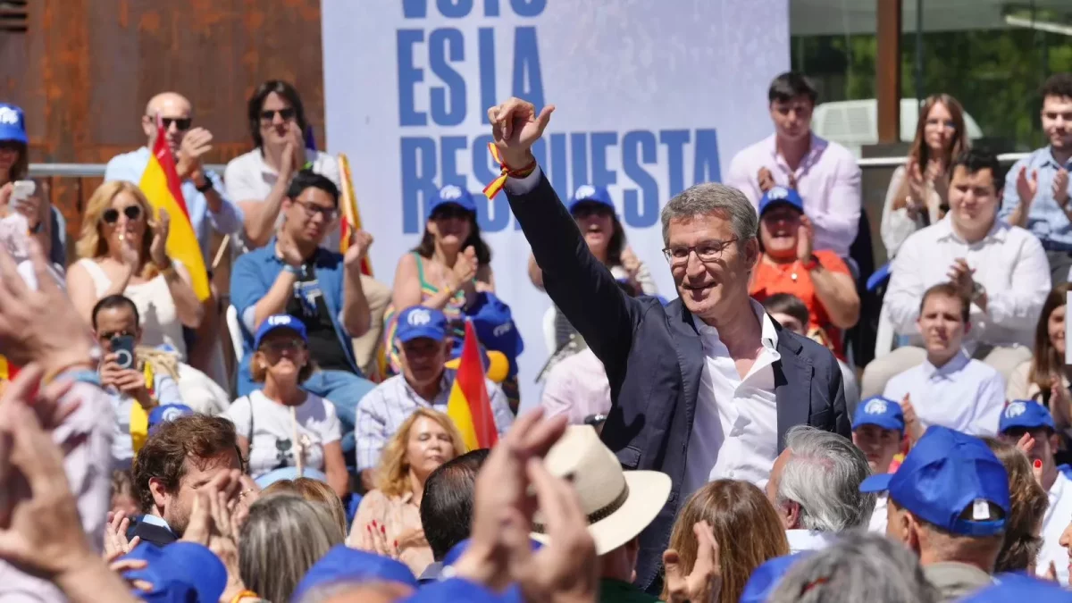 El líder del PP, Alberto Núñez Feijóo, en un acto en Zaragoza