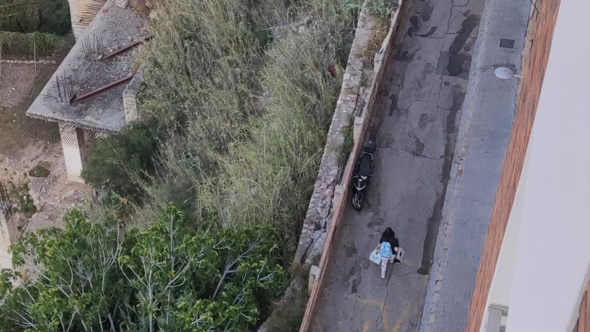 Imagen hecha por un vecino donde se ve como está la calle Caputxins
