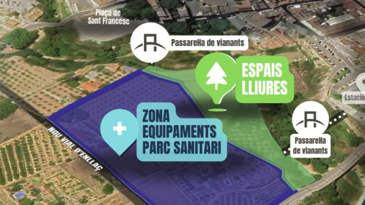 Ubicació del futur parc sanitari de Valls.