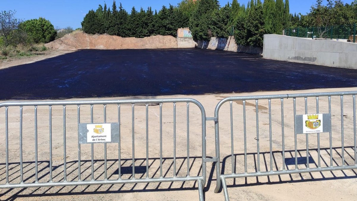 Imagen de las actuaciones en el parking de la escuela Sant Julià de l'Arboç.