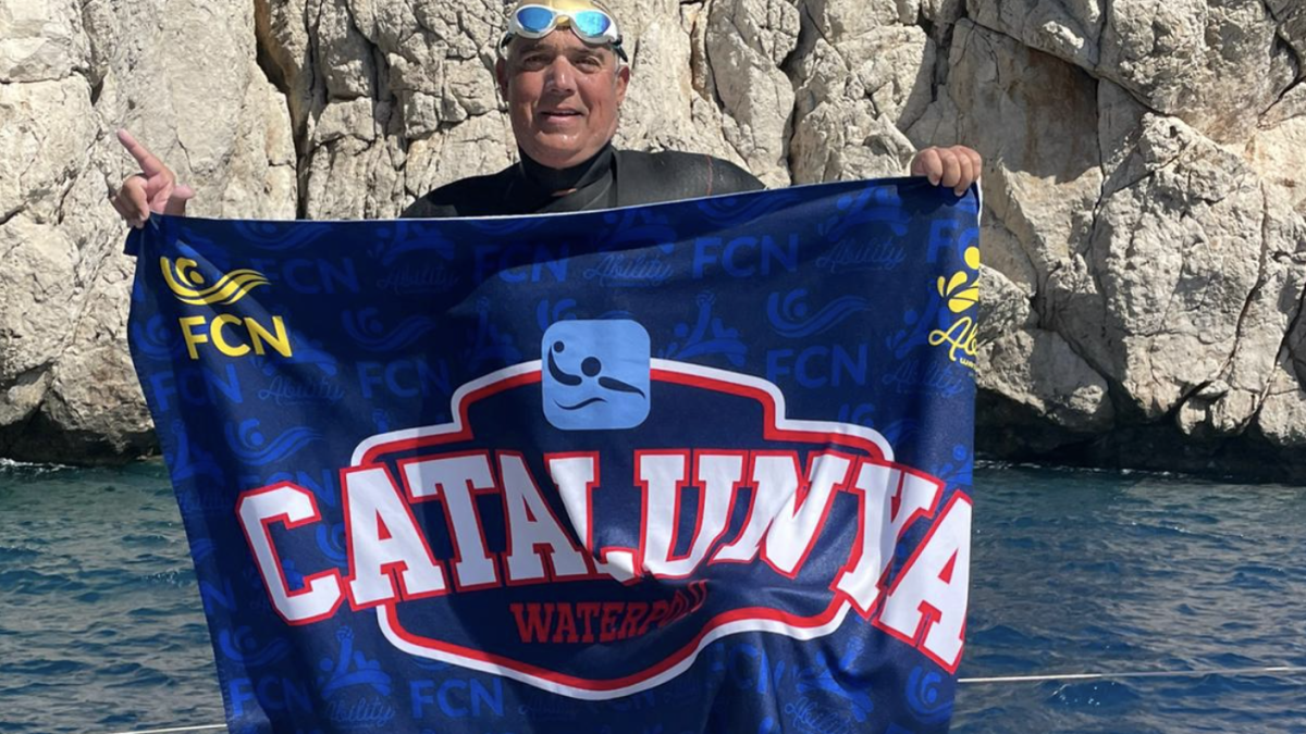 El reusense Jordi Cervera después de completar la travesía.