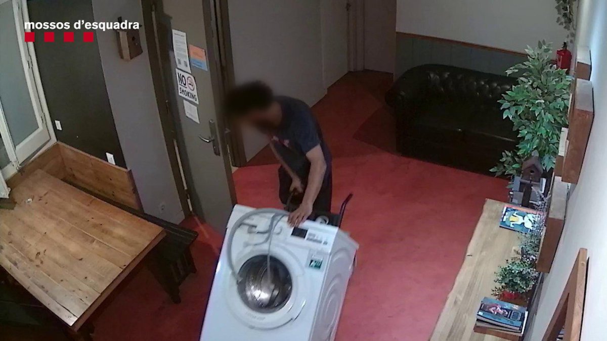 El lladre robant una rentadora.
