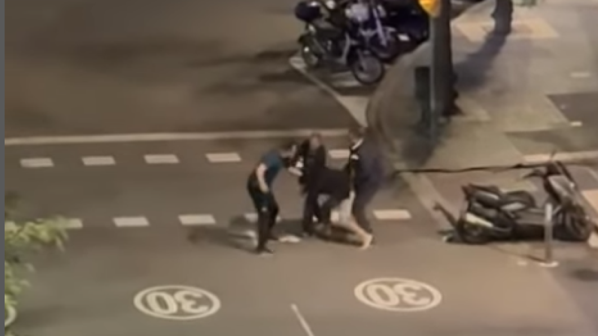 Imagen del vídeo que muestra la pelea en Prat de la Riba