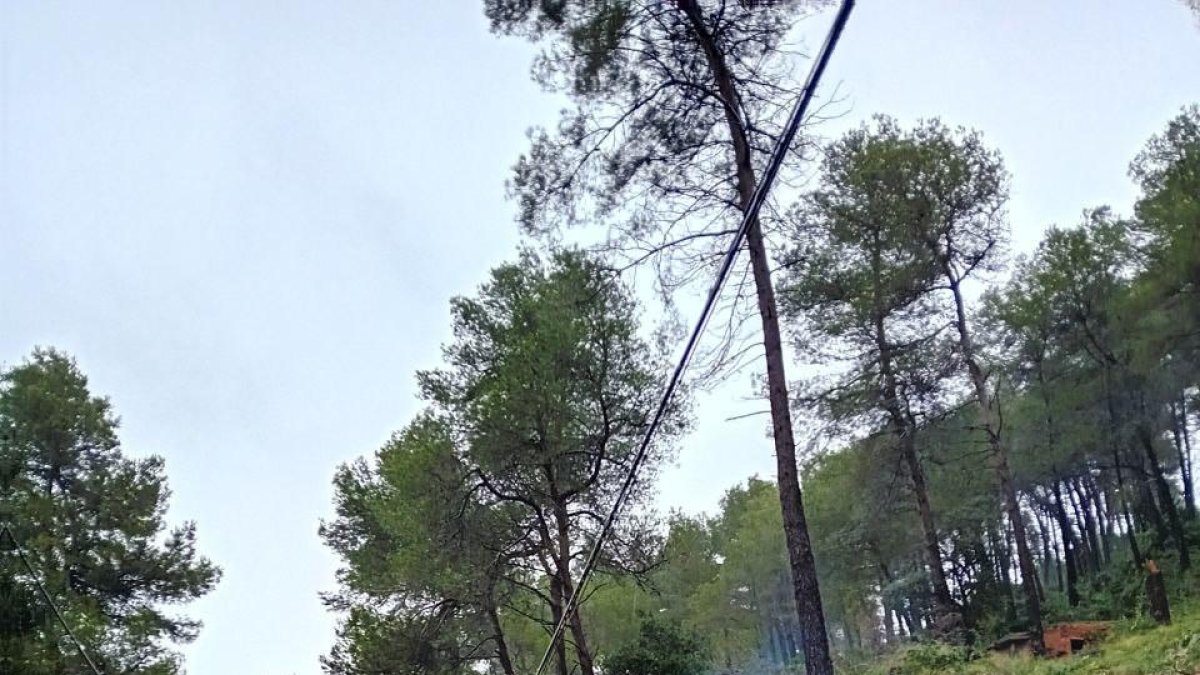 Imatge d'una de les incidèndies causades per la pluja, a Olesa de Bonesvalls