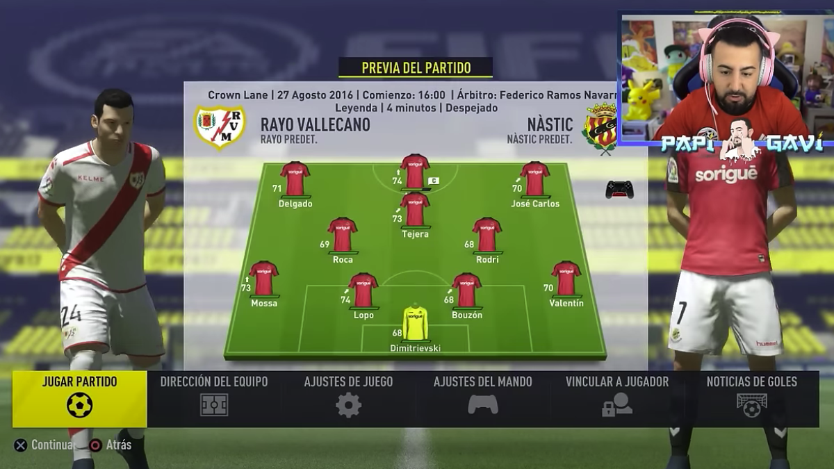 'Papi Gavi' revisa la plantilla del Nàstic de Tarragona al Fifa 17.