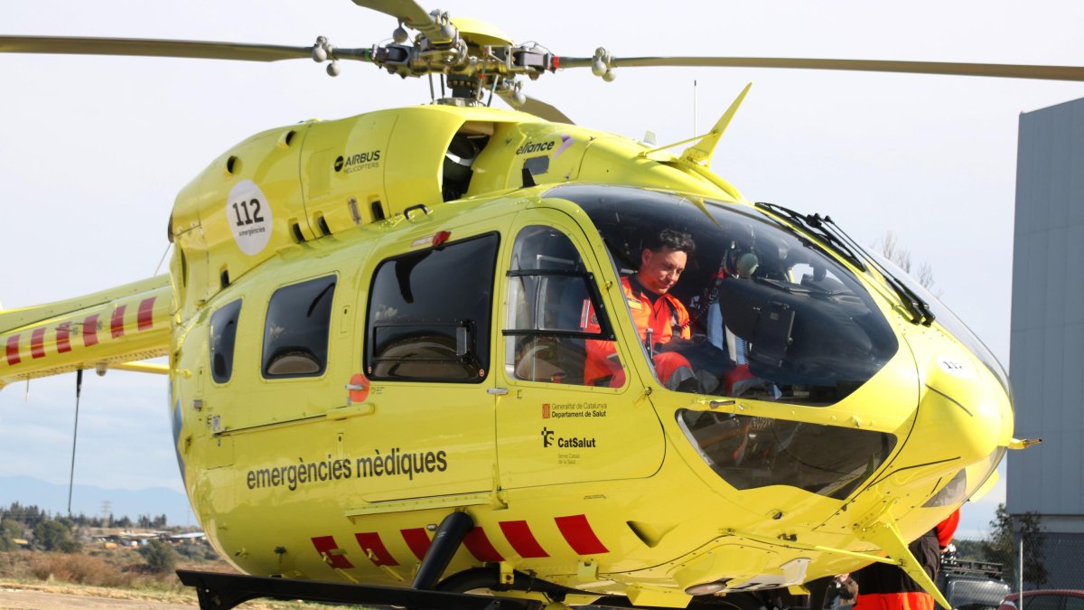Un dels helicòpters medicalitzats del SEM.