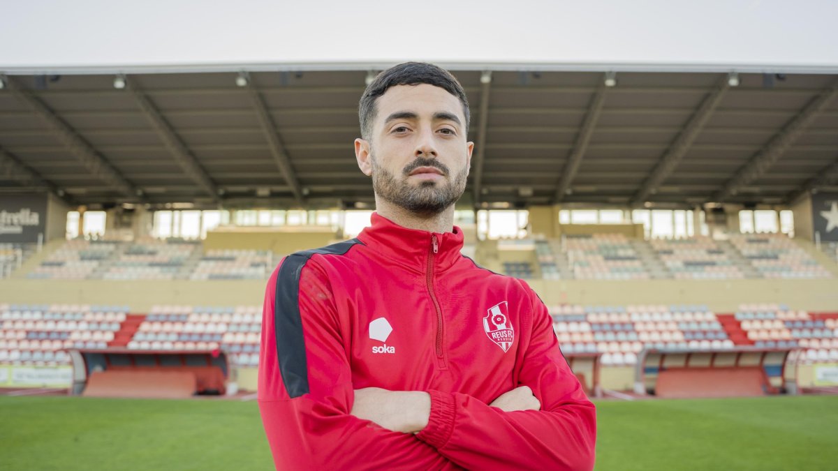 El capità del Reus FC Reddis, Xavi Jaime, després d’un entrenament a l’Estadi Municipal.
