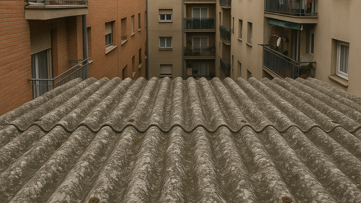 Imagen de una cubierta de amianto.