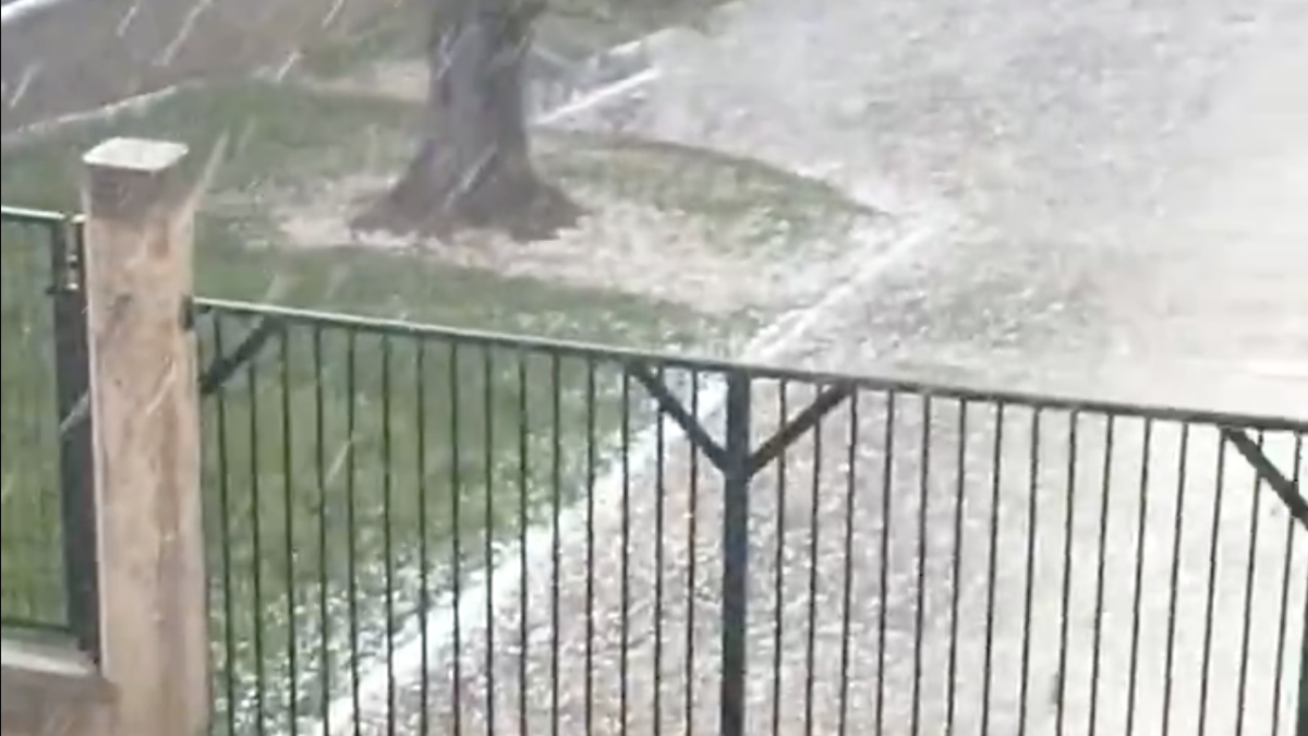 Imagen de la reciente granizada en la Sénia