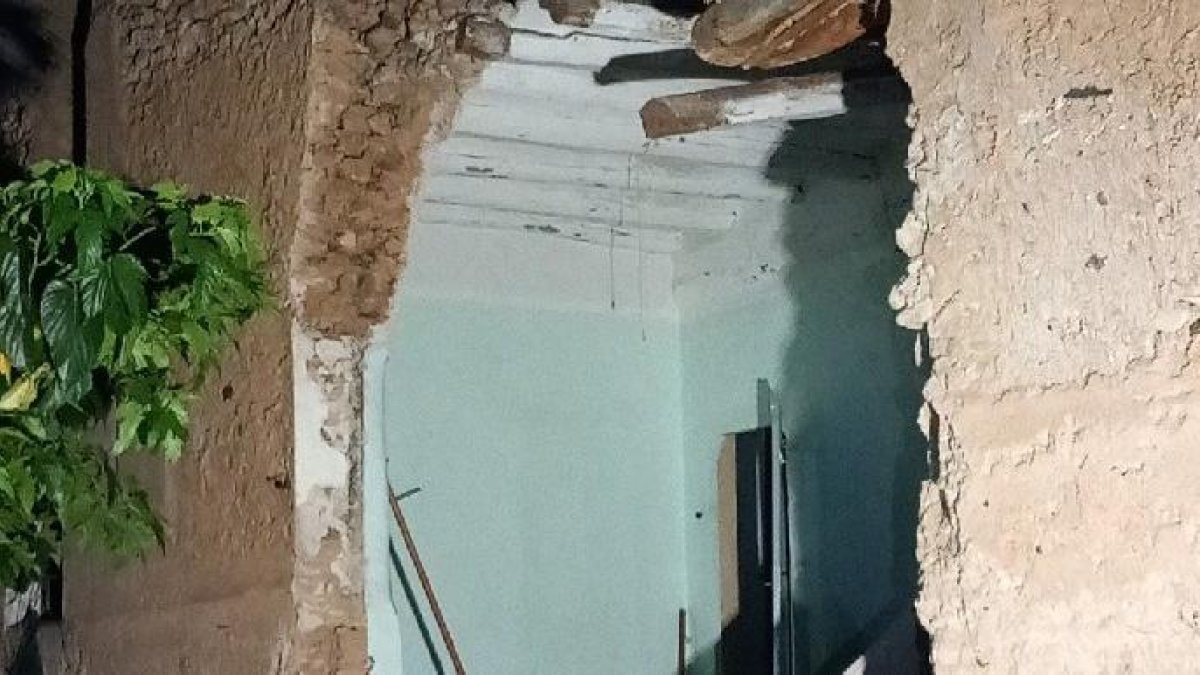 Imagen de la pared colapsada en Móra la Nova.
