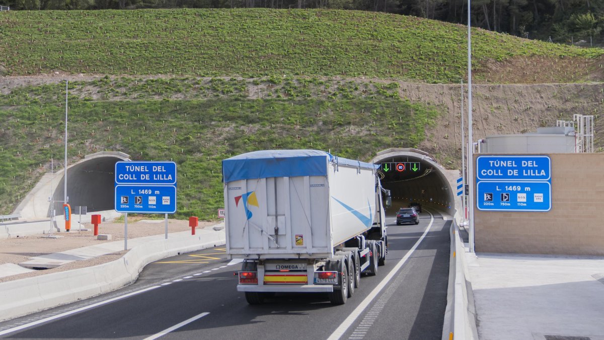Entrada del túnel del Coll de Lilla en dirección Montblanc.