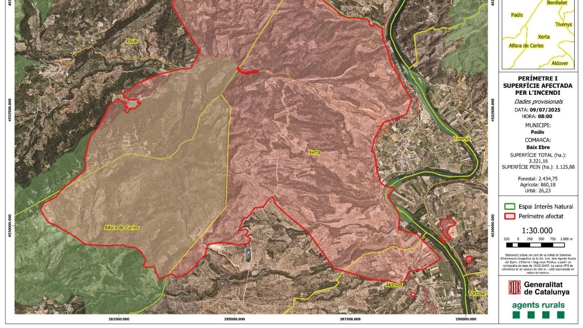 El fuego ha afectado 3.221,16 hectáreas.