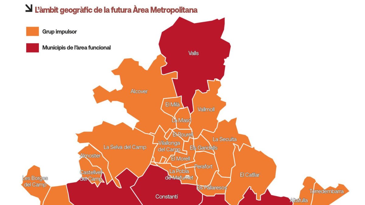 El ámbito geográfico de la futura Área Metropolitana.