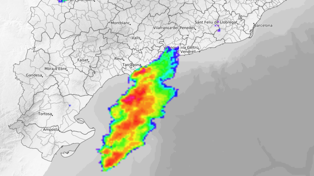 La lluvia que se aproxima a Tarragona.